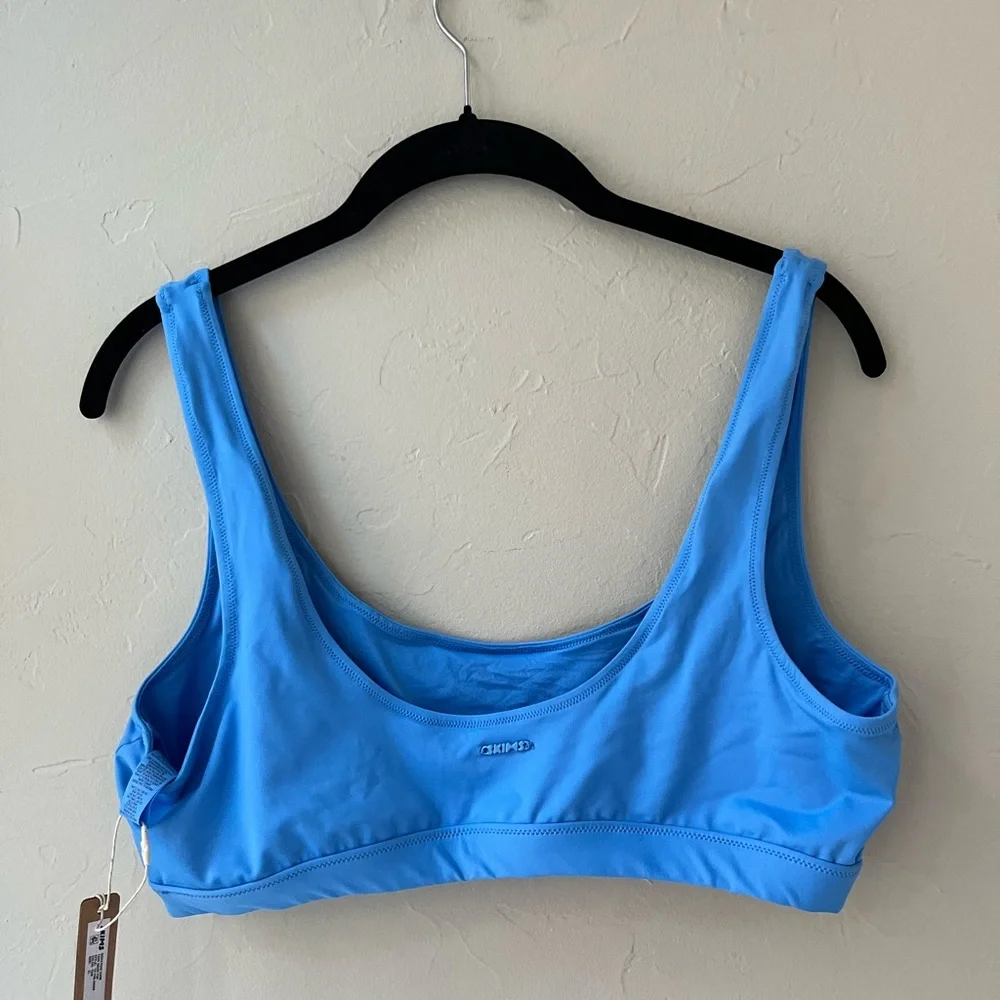 SKIMS Light Blue Scoop Bralette Bikini Top